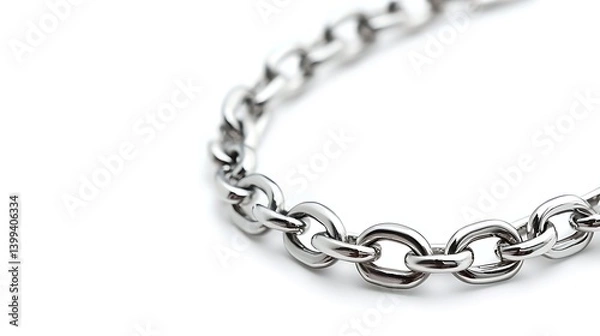 Fototapeta Silver chain with a silver clasp