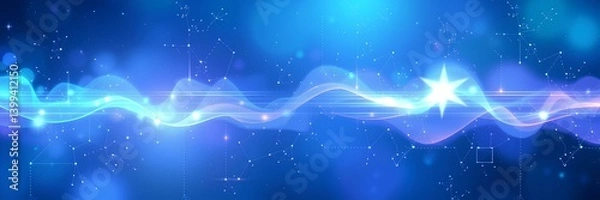 Fototapeta Celestial Waveform: A Symphony of Light and Cosmic Geometry