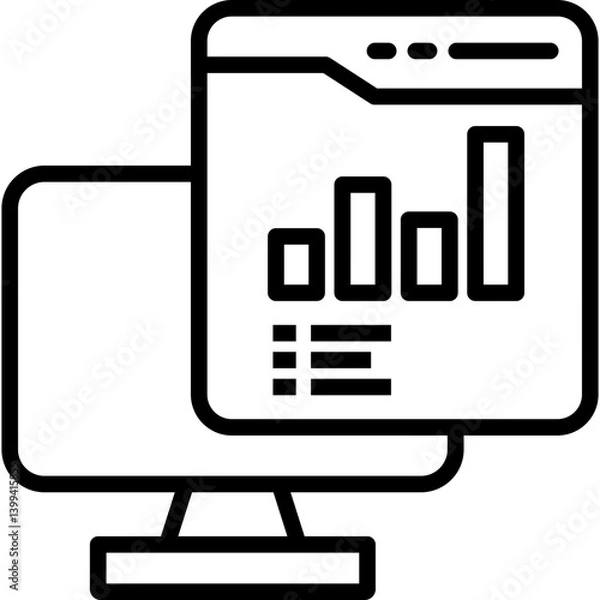 Fototapeta Bar Graph line icon