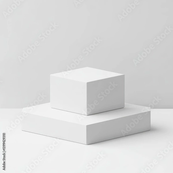 Obraz Minimalist white cube display podium
