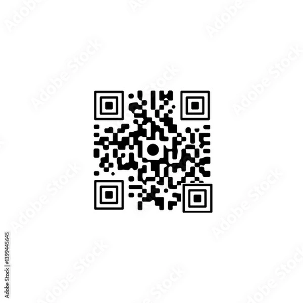 Fototapeta QR Code Illustration on White Background  