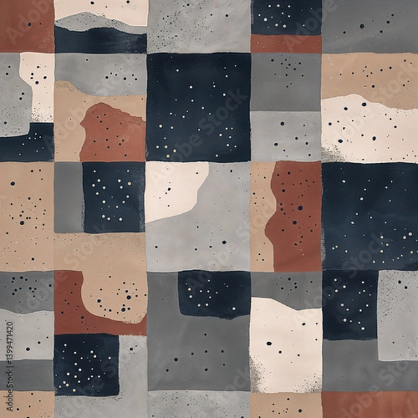 Obraz Abstract Geometric Blocks Pattern Ethereal Depths A Surreal Abstract Geometric Pattern Composed