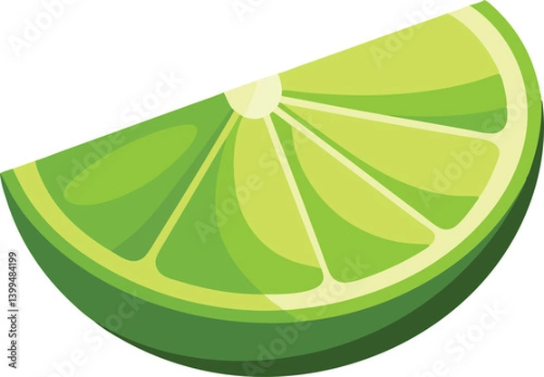 Obraz  Lime slice isolated vector art work illustration