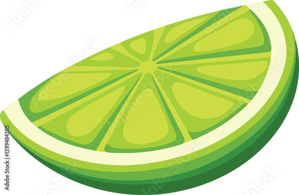 Fototapeta  Lime slice isolated vector art work illustration