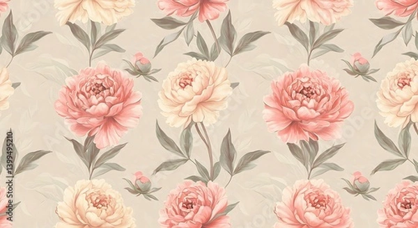 Obraz Blushing Peony Bloom AI Generated