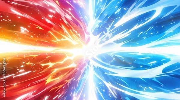 Obraz " 相対的な赤と青のエナジーのバックグラウンド "..