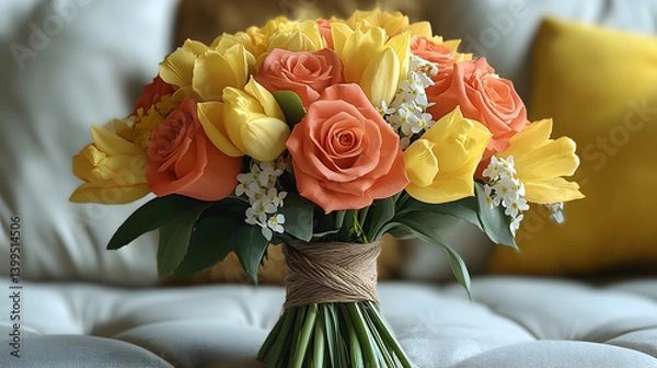 Fototapeta Colorful spring bouquet (15)