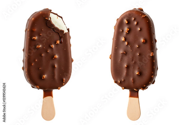 Fototapeta Chocolate-Covered Ice Cream Bar – Isolated on Transparent Background