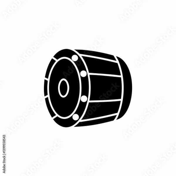 Fototapeta creative details Dhak Drum Icon Vector Illustration