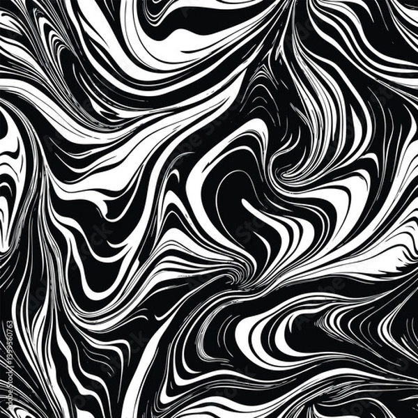 Fototapeta Dynamic Black Wave Seamless Texture