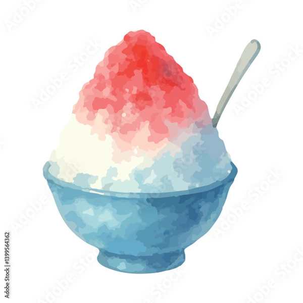 Obraz 水彩で描いたかき氷のイラスト