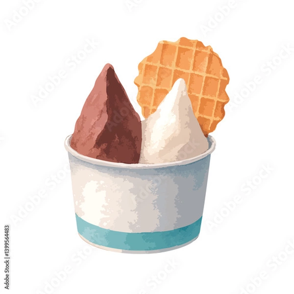 Fototapeta 水彩で描いたジェラートのイラスト