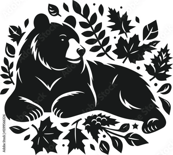 Obraz Bear black vector