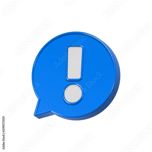 Fototapeta attention icon 3d with bubble chat