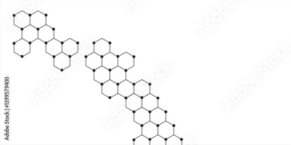 Obraz Vector illustration of hexagons pattern. Geometric abstract background with simple hexagonal elements. Creative idea for medical, technology or science design