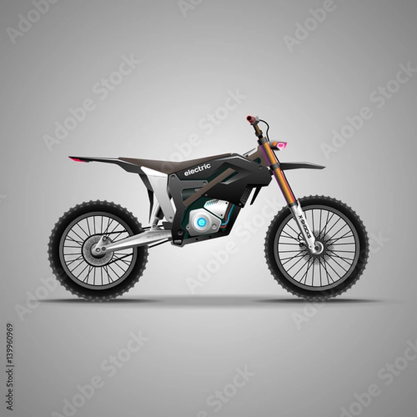 Obraz Electric, extreme motorcycle. E-bike.