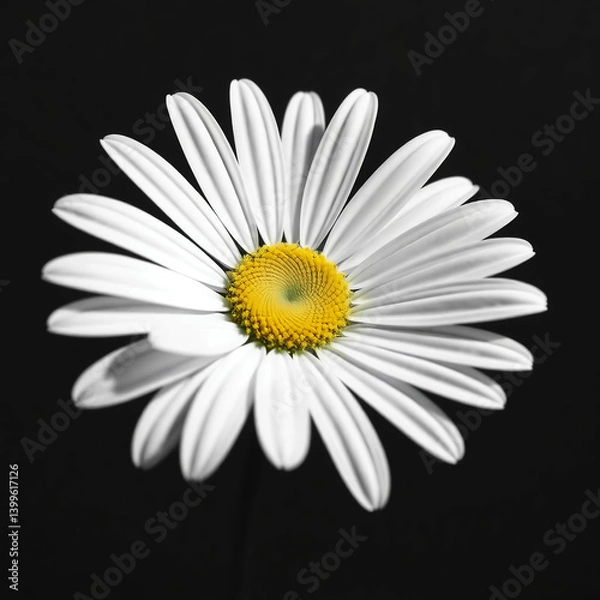 Fototapeta daisy on black background