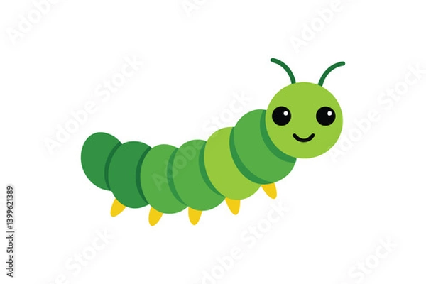 Fototapeta A caterpillar vector on white background