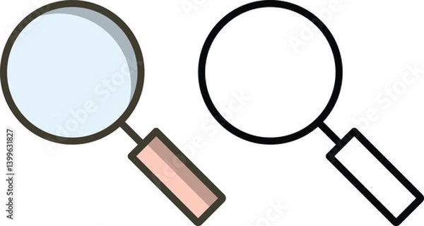 Obraz Magnifying glass cartoon icon vector illustration.
Flat illustration of cute magnifying glass in cartoon style. This icon is part of a colorful icon set featuring multiple color variations including b