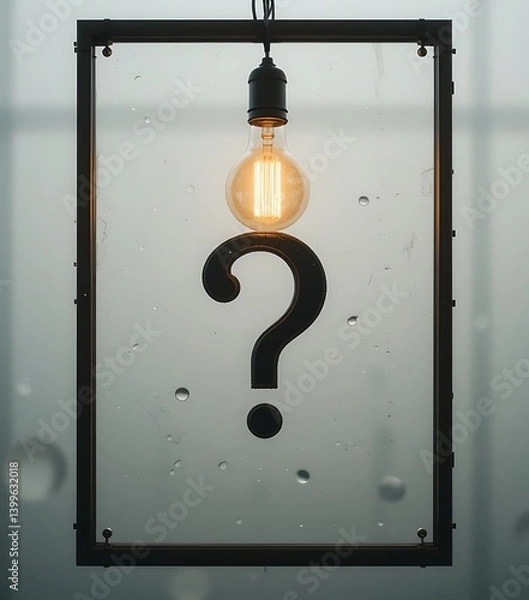 Fototapeta A vintage-style light bulb with a warm glow hangs from an ornate brass fixture, casting soft shadows on the textured wall behind it.