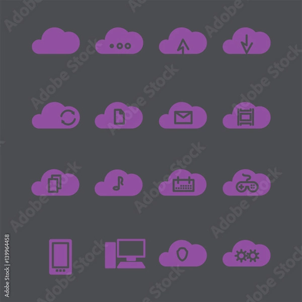 Fototapeta web clouds icons