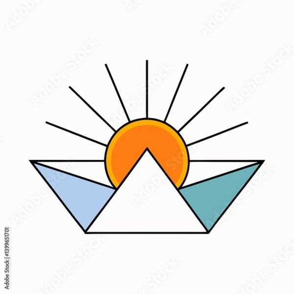 Obraz sunrise using geometric shapes and lines