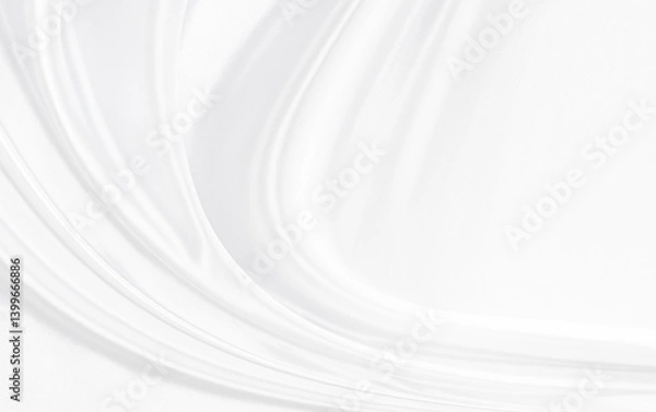 Fototapeta White gray satin texture that is white silver fabric silk background with beautiful soft blur pattern natural.