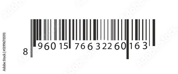 Fototapeta Black barcode, tag for products, bar code icon isolated on white background,