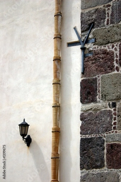 Obraz dachrinne auf kirche