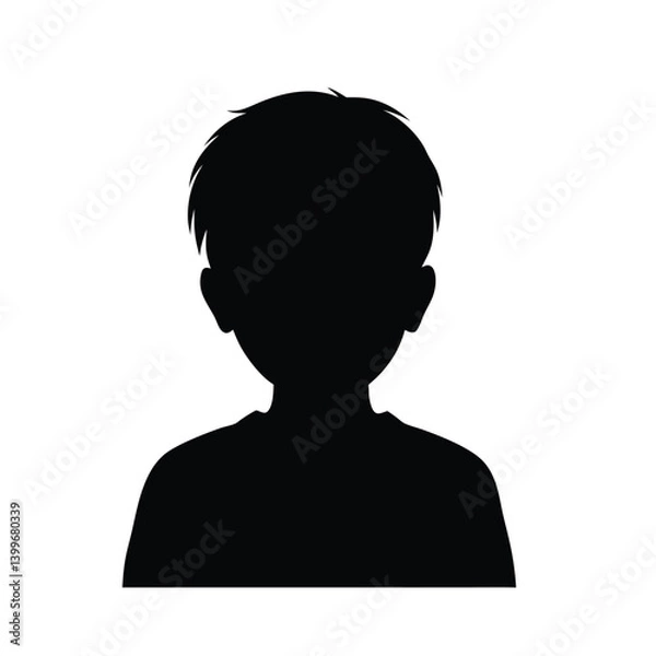 Fototapeta Child Head Silhouette Vector Illustration.