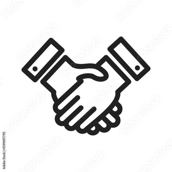 Obraz Handshake icon vector image. Suitable for mobile apps, web apps and print media.