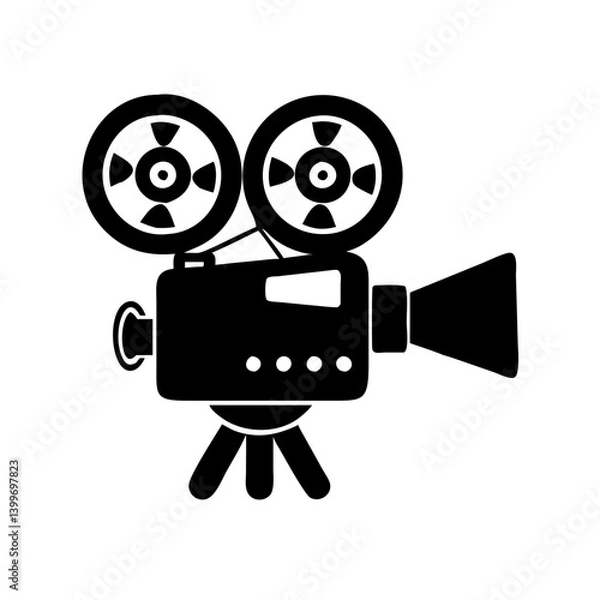 Obraz movie camera icon, movie camera silhouette vector illustration-simple silhouette illustration of movie camera, perfect for movie camera logos and icons