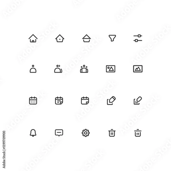Obraz Office work business basic icon design