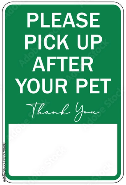 Obraz Dog poop sign please pick up after your pet
