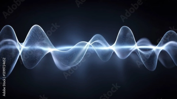 Obraz Visual representation of sound waves expa-4 - digital waveform shadow waves