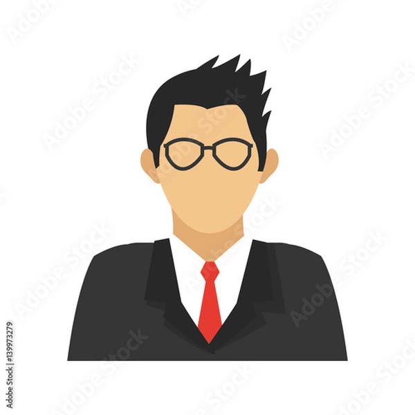 Fototapeta businessman  cartoon icon over white background. colorful design. vector illustration