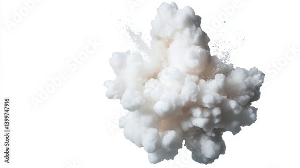 Obraz abstract salt explosion clipart, dynamic culinary art, monochrome palette, isolated on white background