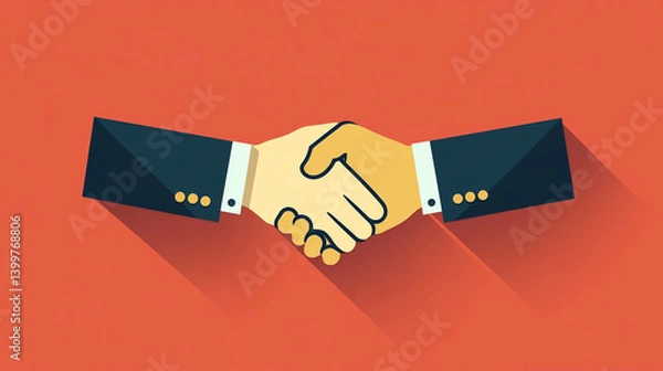 Fototapeta Business handshake agreement partnership collaboration deal concept icon for success and cooperation