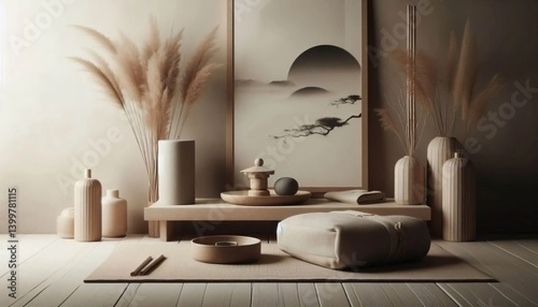 Fototapeta Zen Asian Inspired Minimalist and calming with a focus on natura
