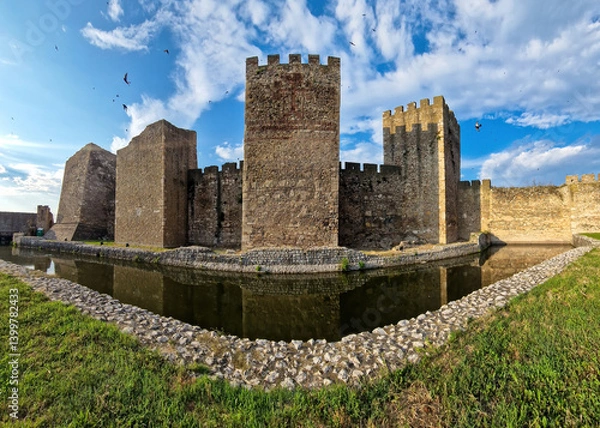 Fototapeta Smederevo Fortress on the right bank of the Danube in Serbia, Europe