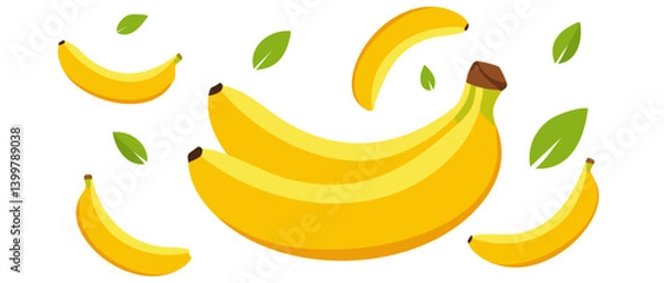 Obraz fresh bananas falling vector icon design