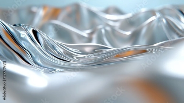 Obraz Abstract liquid metal flowing forms
