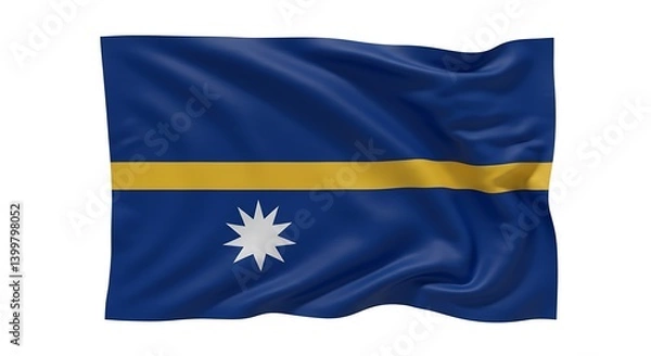 Obraz Nauru Flag Undulating In The Wind AI Generated