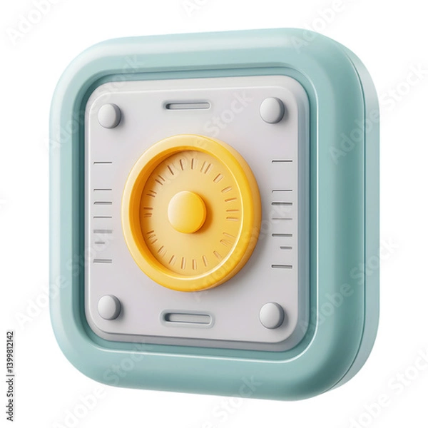 Fototapeta A cartoonish representation of a secure digital vault.