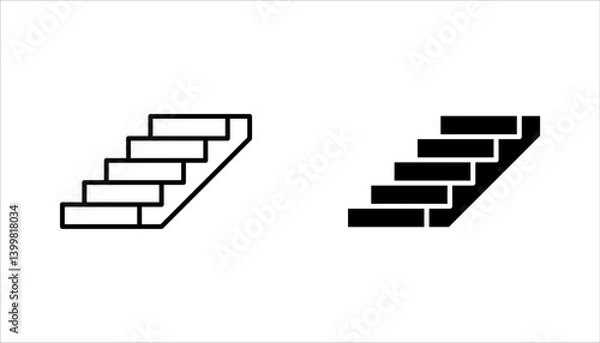 Fototapeta Stairs symbol set. Stairs vector icons. Stairway symbols. vector illustration on white background