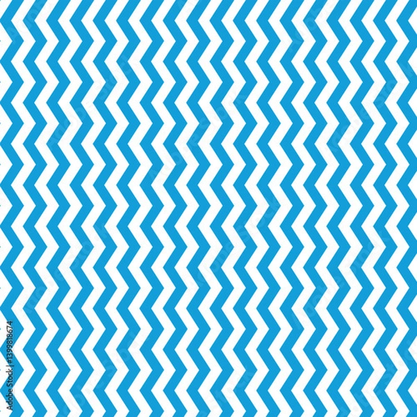 Fototapeta Blue zigzag vertical stripes pattern . Blue zigzag background . Vector illustration