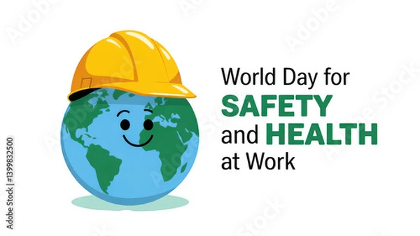 Obraz World Day for Safety and health at work isolated on transparent background, Generative ai.