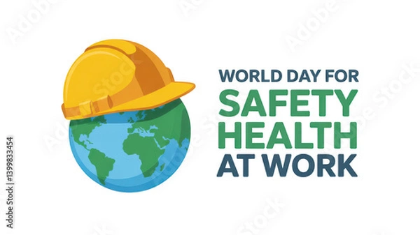 Obraz World Day for Safety and health at work isolated on transparent background, Generative ai.