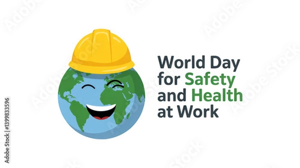 Obraz World Day for Safety and health at work isolated on transparent background, Generative ai.