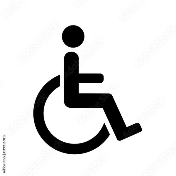 Fototapeta Accessible Design Wheelchair User Icon Symbol